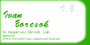ivan borcsok business card